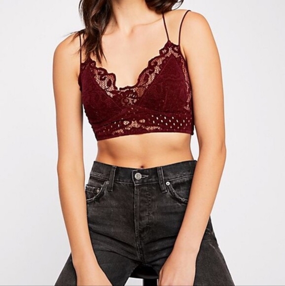 Free People Intemently Madonna RED Lace Bralette - Picture 1 of 8